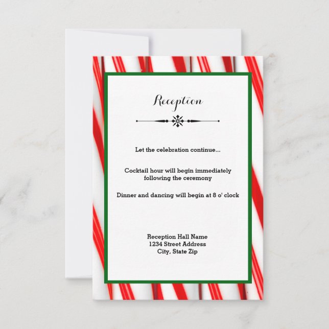 Peppermint Stick Christmas - Empfang Einladung (Vorderseite)