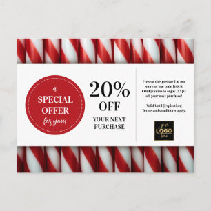 Peppermint Sticks Custom Coupon Discount Postkarte