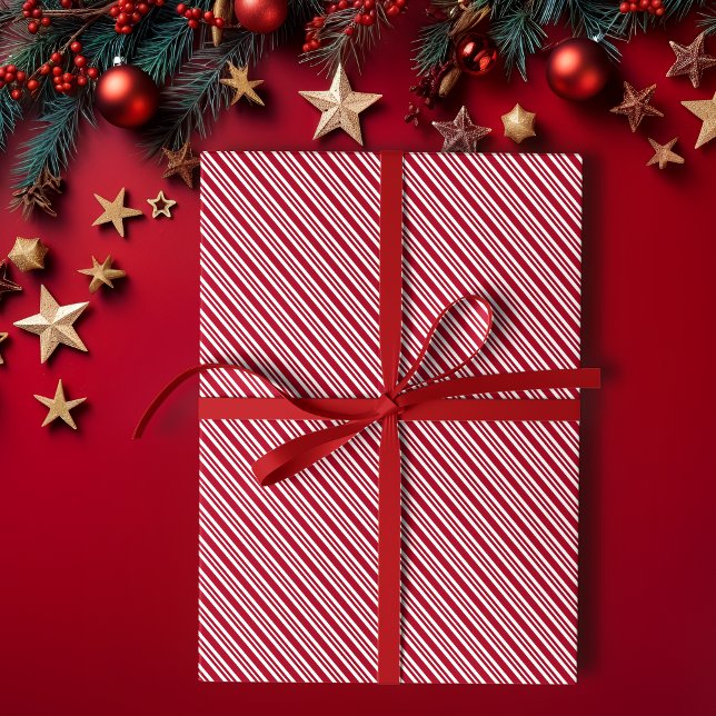 Peppermint Streifen Rot und Weiß Klassische Weihna Geschenkpapier (Von Creator hochgeladen)