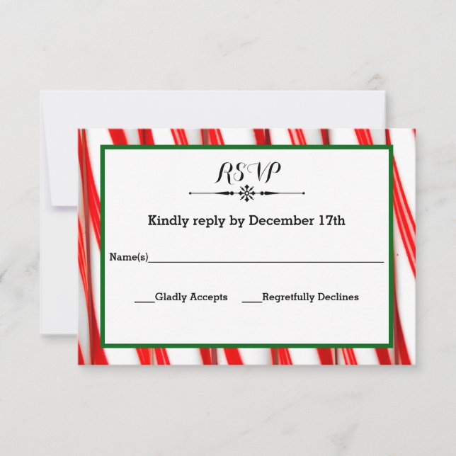 Peppermint Strip Christmas - UAWG Response Card RSVP Karte (Vorderseite)