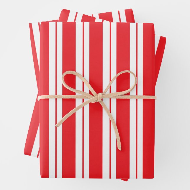 Peppermint Stripes Christmas Candy Cane Geschenkpapier Set (Beispiel)