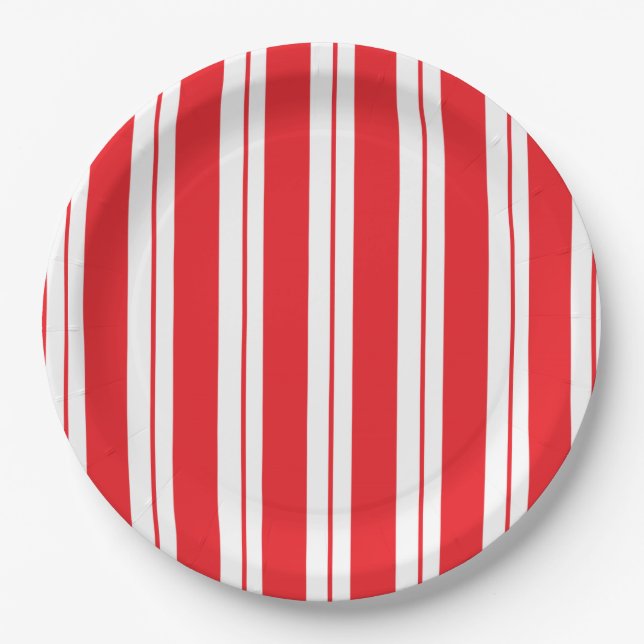 Peppermint Stripes Christmas Candy Cane Pappteller (Vorderseite)