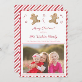 Peppermint Stripes Gingerbrot Rotes Pink Bild Feiertagskarte