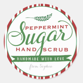 Peppermint Sugar Scrub Labels Custom Mason Jar Runder Aufkleber