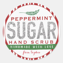 Peppermint Sugar Scrub Labels Custom Mason Jar Runder Aufkleber