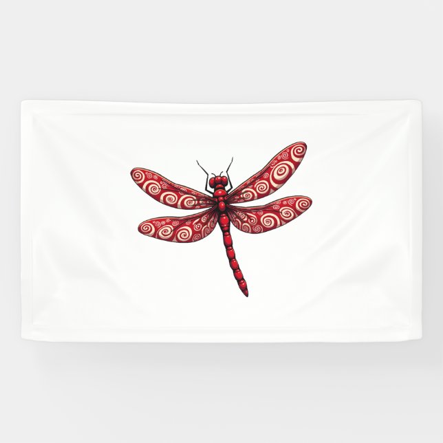 Peppermint Swirl Dragonfly Banner (Horizontal)