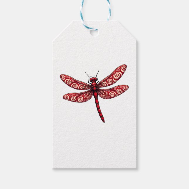 Peppermint Swirl Dragonfly Geschenkanhänger (Vorderseite)
