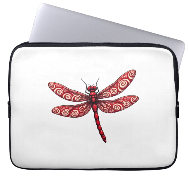 Peppermint Swirl Dragonfly Laptopschutzhülle (Vorderseite)