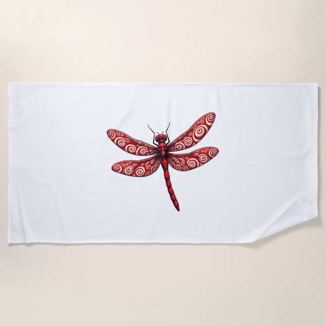 Peppermint Swirl Dragonfly Strandtuch (Vorderseite)