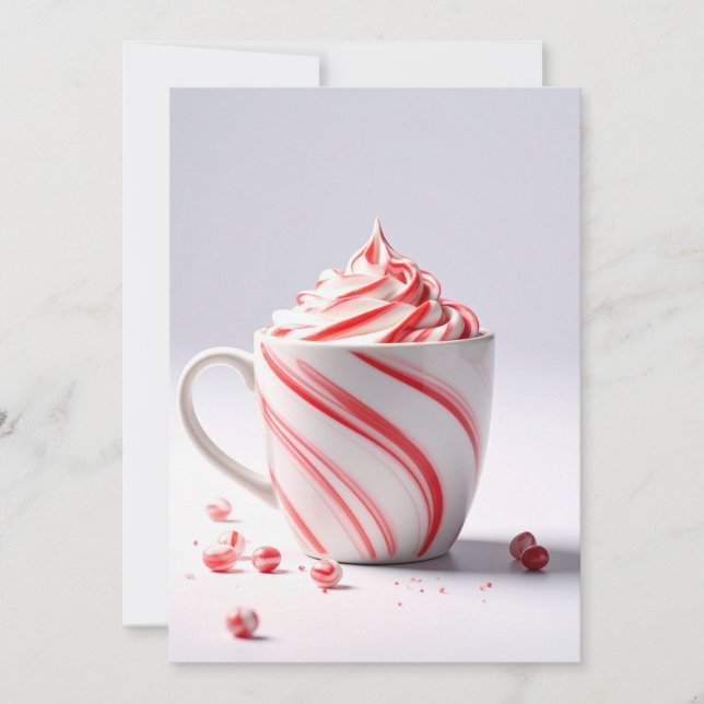 Peppermint Swirl Mug-Blank Card Feiertagskarte (Vorderseite)