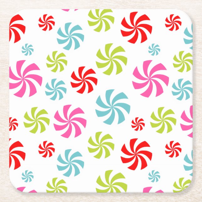 Peppermint Swirl-Muster - farbenprächtiges Candy D Rechteckiger Pappuntersetzer (Vorderseite)