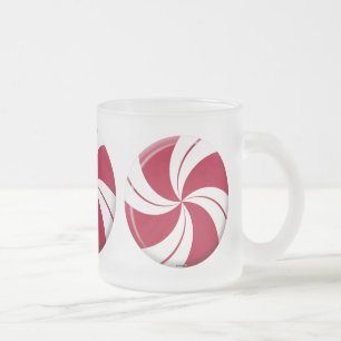 Peppermint Swirl Stripe Candy Mattglastasse