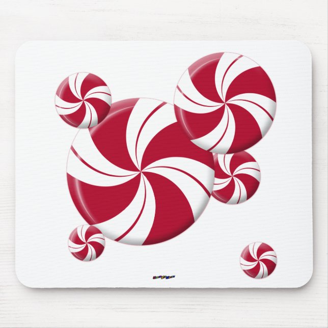 Peppermint Swirl Stripe Candy Mousepad (Vorne)