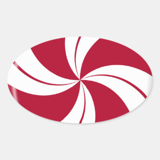 Peppermint Swirl Stripe Candy Ovaler Aufkleber