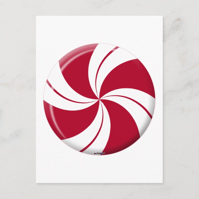Peppermint Swirl Stripe Candy Postkarte (Vorderseite)