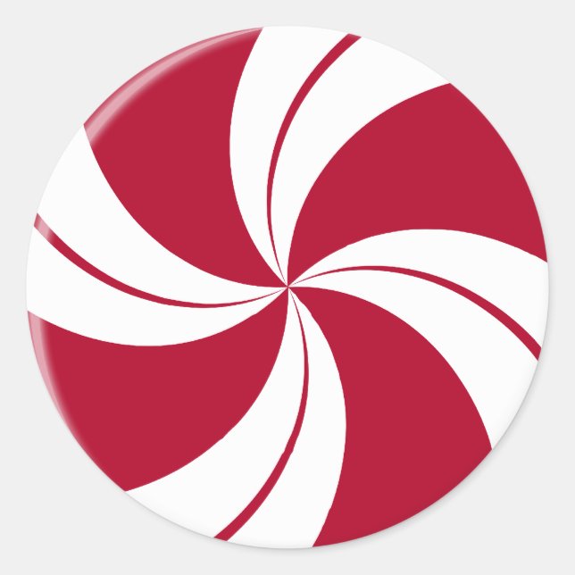 Peppermint Swirl Stripe Candy Runder Aufkleber (Vorderseite)