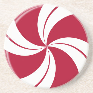 Peppermint Swirl Stripe Candy Sandstein Untersetzer