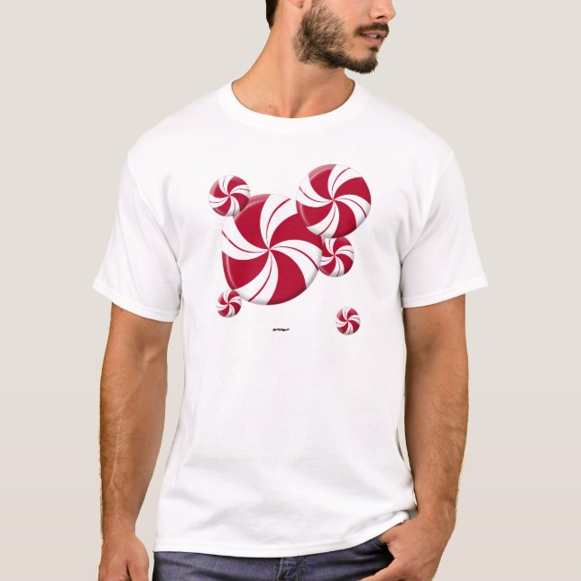 Peppermint Swirl Stripe Candy T-Shirt (Vorderseite)
