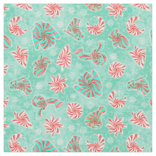 Peppermint Swirl Winter Stoff (Nahaufnahme)