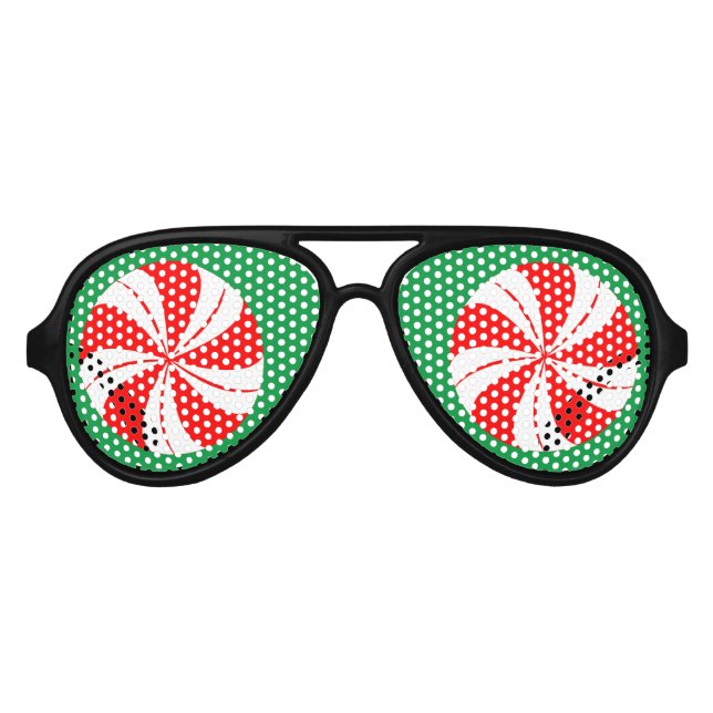 Peppermint Weihnachts-Party-Sonnenbrille Partybrille (Vorderseite)