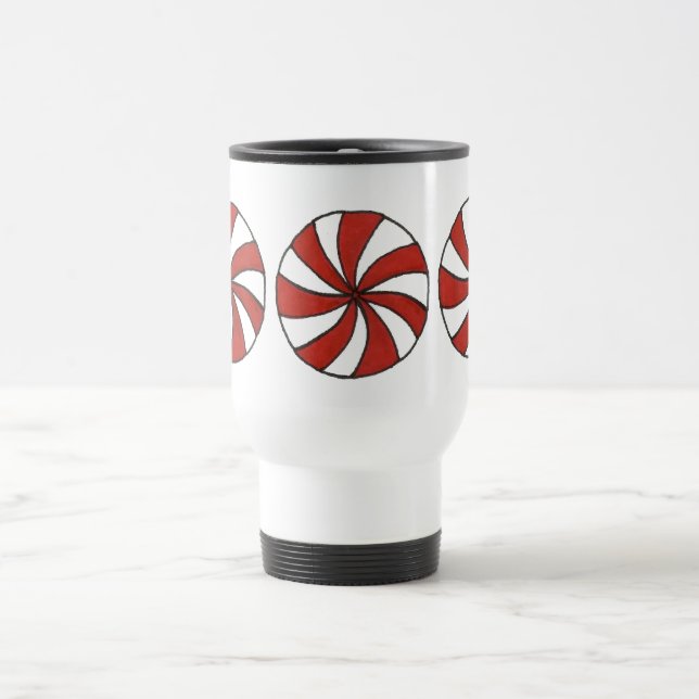 Peppermint Weihnachts-Weihnachtsliegeminze rot wei Reisebecher (Mittel)