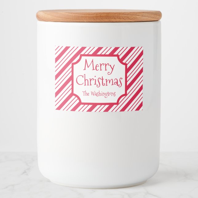 Peppermint Weihnachtsjar Lebensmittelkleber Etiket Lebensmitteletikett (Vorderseite)