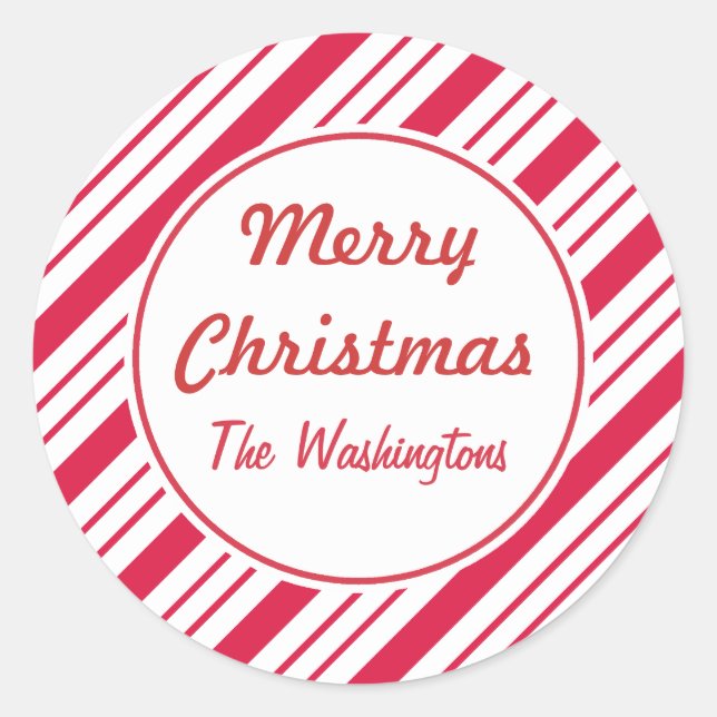 Peppermint Weihnachtskleber Runder Aufkleber (Vorderseite)