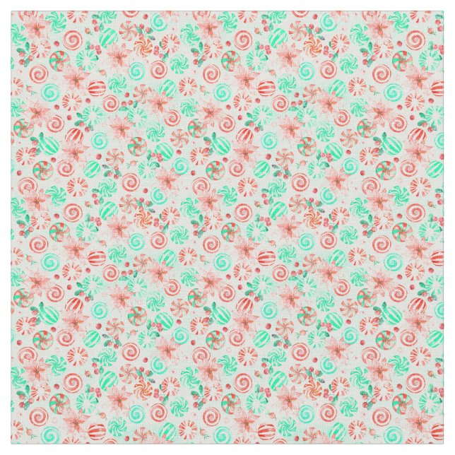 Peppermint Weihnachtsstoff Stoff (Nahaufnahme)