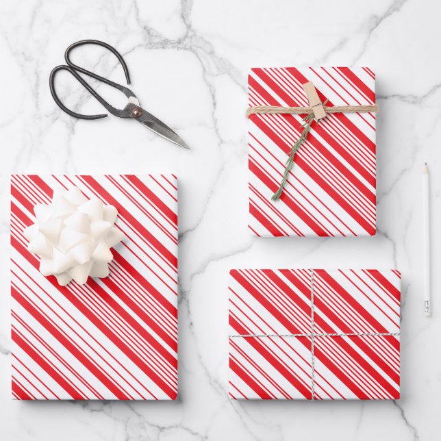 Peppermint Wrapping Paper Geschenkpapier Set (Vorderseite)
