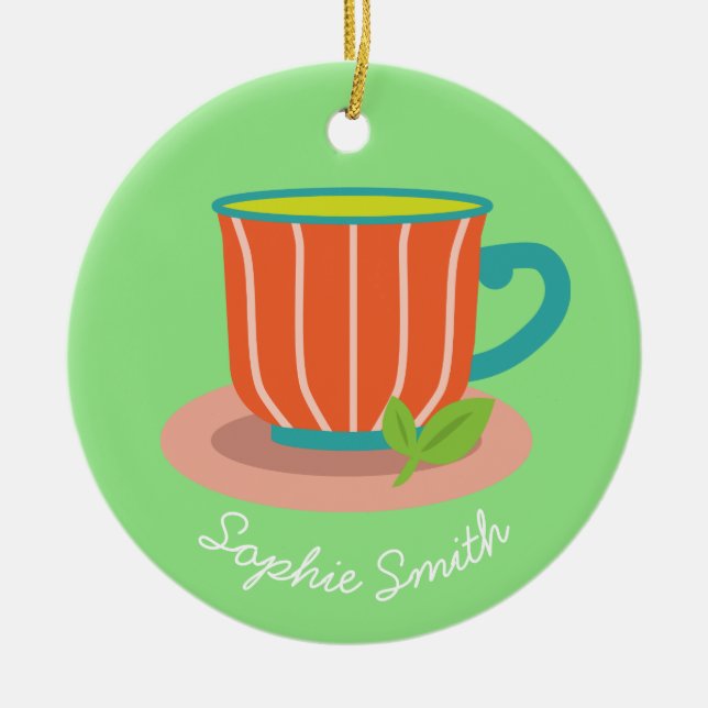 Peppermintee für Teeliebhaber Keramik Ornament (Vorne)