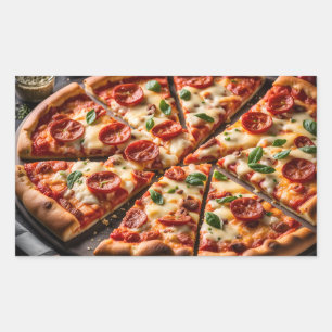 Pepperoni & Käse Pizza Rechteckiger Aufkleber