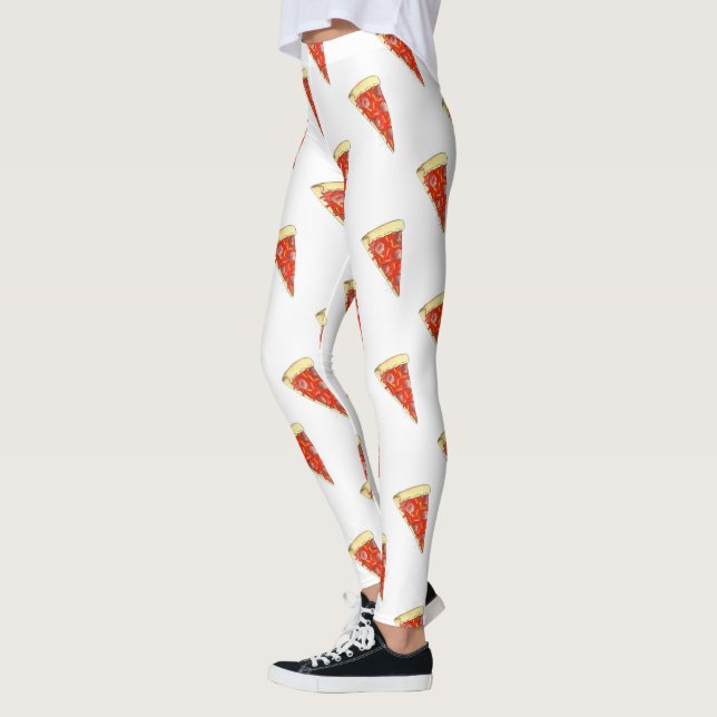 Pepperoni Käse Pizza Slice Italienische Küche Sche Leggings (Links)