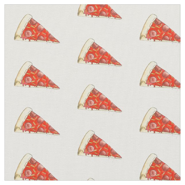 Pepperoni Käse Pizza Slice Slices Food Fabric Stoff (Nahaufnahme)