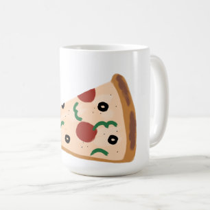 Pepperoni Oliven- und Grüner-Pfeffer-Pizza-Scheibe Kaffeetasse