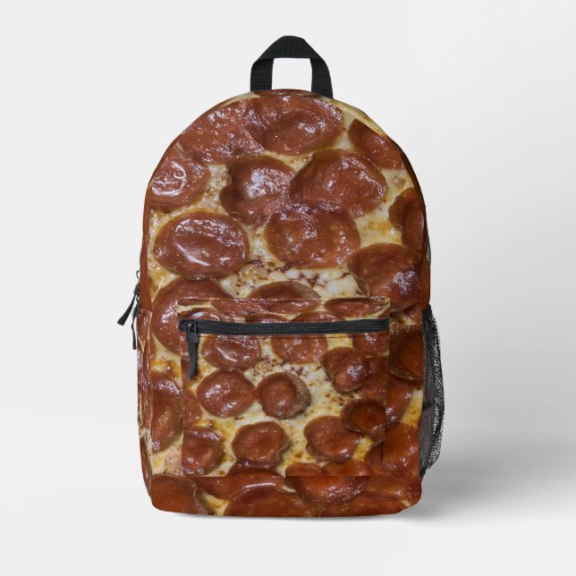Pepperoni Pizza Bedruckter Rucksack (Vorderseite)