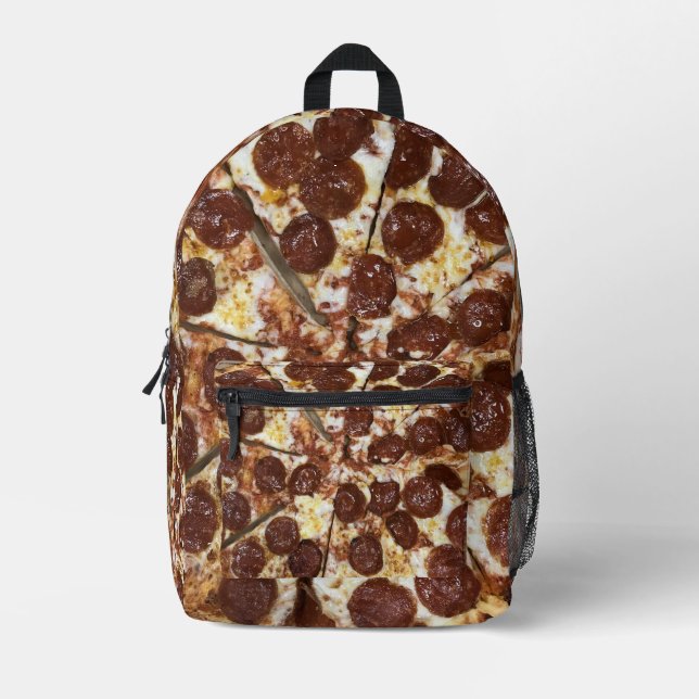 Pepperoni Pizza Bedruckter Rucksack (Vorderseite)