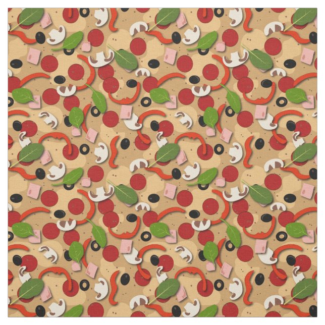Pepperoni Pizza Cartoon Pattern Stoff (Muster)