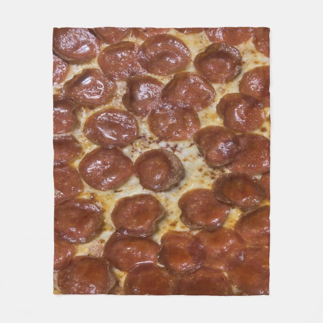 Pepperoni Pizza Fleecedecke (Vorderseite)