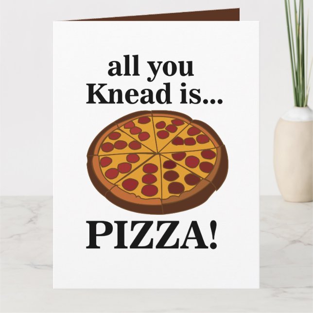 Pepperoni Pizza Food Funny Karte (Vorderseite)