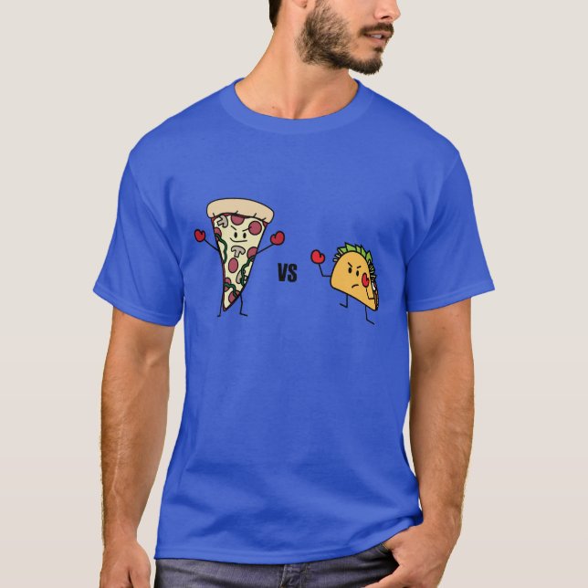 Pepperoni-Pizza GEGEN Taco: Mexikaner gegen T-Shirt (Vorderseite)
