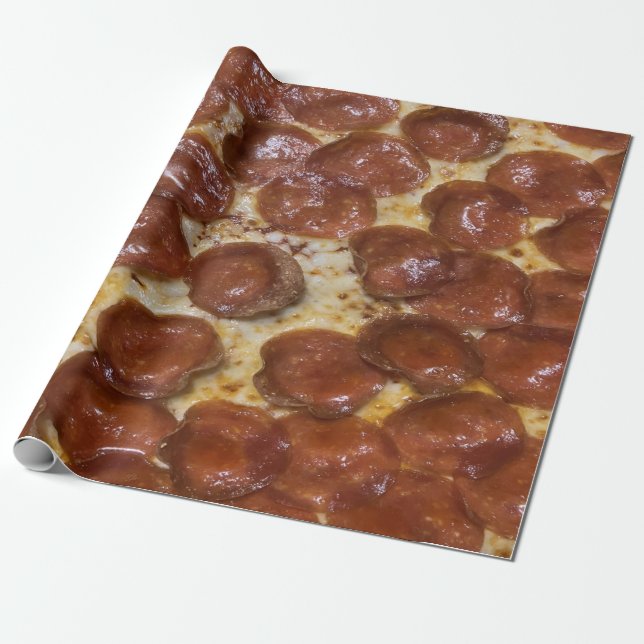 Pepperoni Pizza Geschenkpapier (Ungerollt)