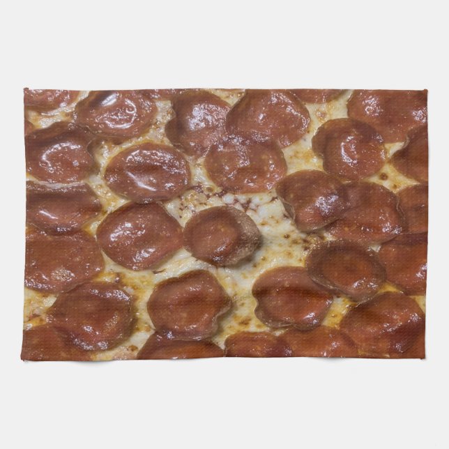 Pepperoni Pizza Geschirrtuch (Horizontal)