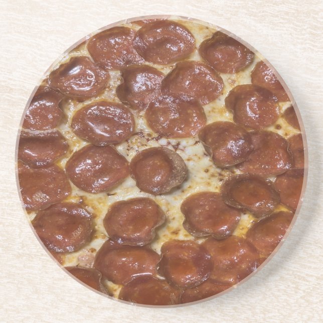 Pepperoni Pizza Getränkeuntersetzer (Vorne)