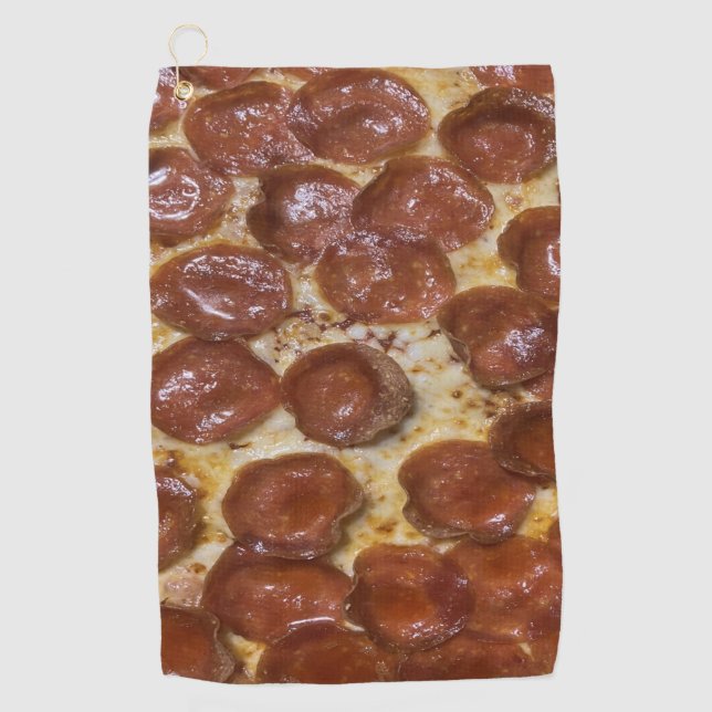 Pepperoni Pizza Golfhandtuch (Vorderseite)