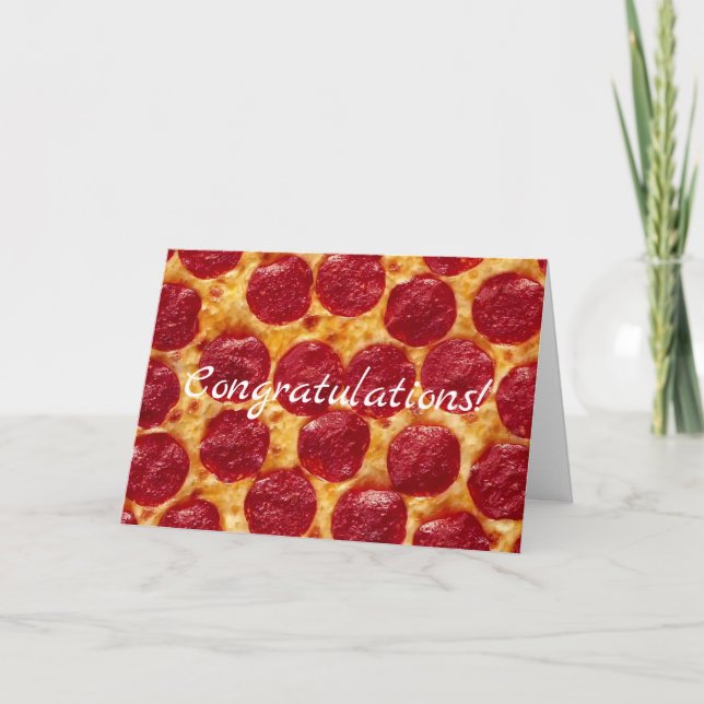 Pepperoni-Pizza Gratulation Karte (Vorderseite)