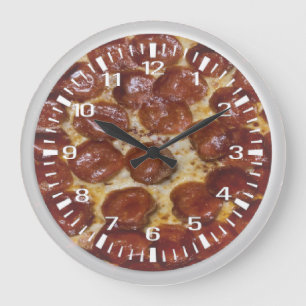 Pepperoni Pizza Große Wanduhr