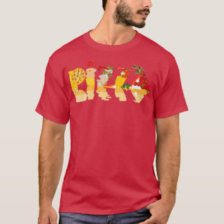 Pepperoni Pizza in Pizza Letters Lover T-Shirt
