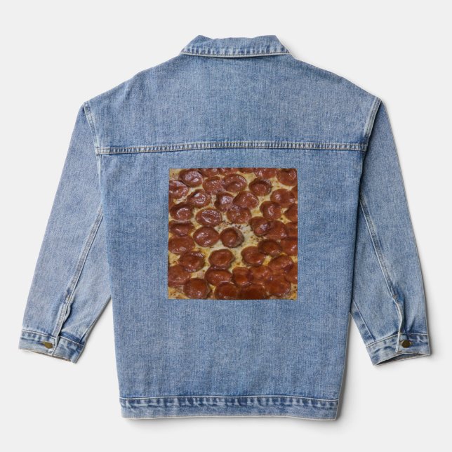 Pepperoni Pizza Jeansjacke (Rückseite)