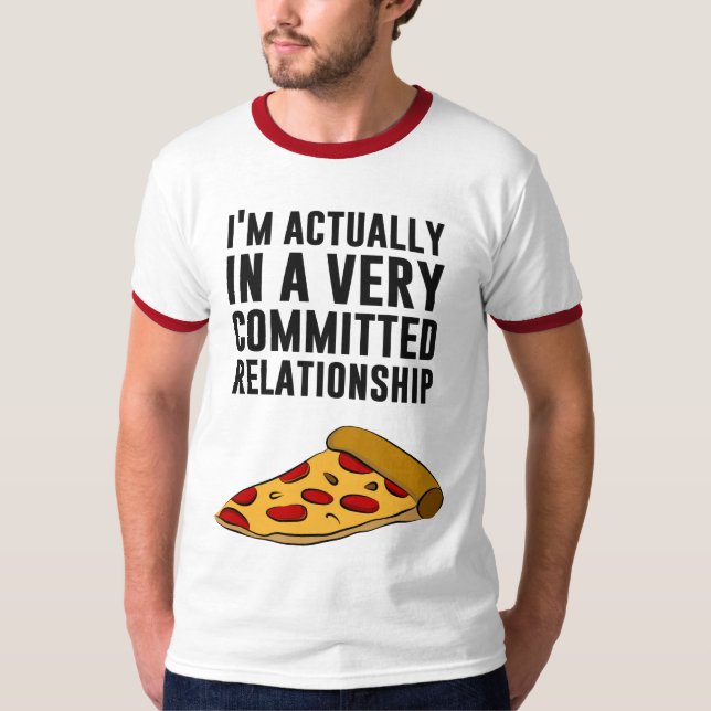 Pepperoni Pizza Liebe - Eine ernsthafte Beziehung T-Shirt (Vorderseite)