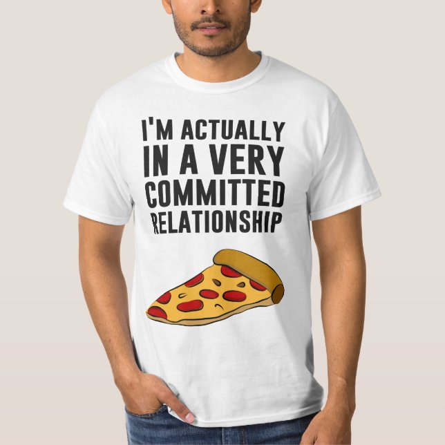 Pepperoni Pizza Liebe - Eine ernsthafte Beziehung T-Shirt (Vorderseite)